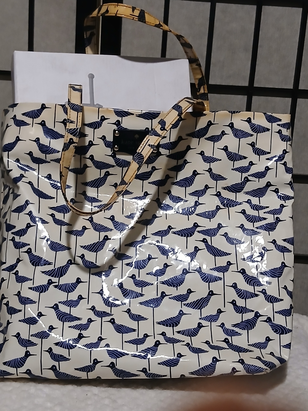 kate spade New York Navy & Cream Bird-Print Tote Bag - Picture 11 of 11